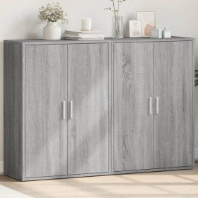 Aparadores 2 uds madera de ingeniería gris Sonoma 60x31x84 cm