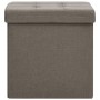 Folding storage stool 2 pcs taupe gray synthetic linen by vidaXL, Folding stools and chairs - Ref: Foro24-338778, Price: 39,1...