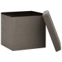 Folding storage stool 2 pcs taupe gray synthetic linen by vidaXL, Folding stools and chairs - Ref: Foro24-338778, Price: 39,1...