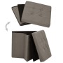 Folding storage stool 2 pcs taupe gray synthetic linen by vidaXL, Folding stools and chairs - Ref: Foro24-338778, Price: 39,1...