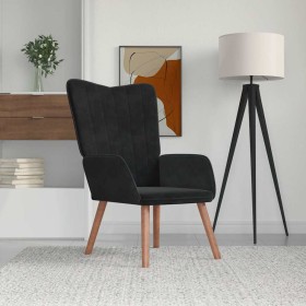 Sillón de relax de terciopelo negro en Sillones | Comprar online en Foro24
