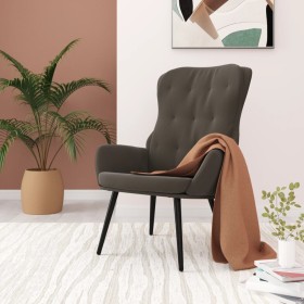 Silla de relajación de terciopelo gris oscuro