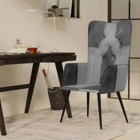 Tan Gray Genuine Leather Wing Chair by vidaXL, Armchairs - Ref: Foro24-339661, Price: 85,55 €, Discount: %