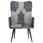 Tan Gray Genuine Leather Wing Chair by vidaXL, Armchairs - Ref: Foro24-339661, Price: 86,59 €, Discount: %