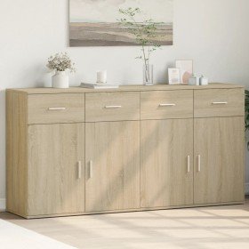 Aparadores 2 uds madera de ingeniería roble Sonoma 79x38x80 cm