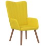 Sillón de relax de terciopelo amarillo mostaza