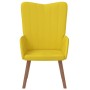 Sillón de relax de terciopelo amarillo mostaza