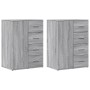 Aparadores 2 uds madera de ingeniería gris Sonoma 59x39x80 cm