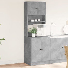 Mueble de cocina madera ingeniería gris hormigón 60x50x180 cm