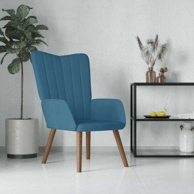 Sillón de relax de terciopelo azul en Sillones | Comprar online en Foro24