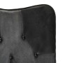 Sessel mit Fußstütze aus echtem Leder und schwarzem Segeltuch von vidaXL, Sessel - Ref: Foro24-339678, Preis: 100,68 €, Rabat...