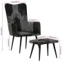Sessel mit Fußstütze aus echtem Leder und schwarzem Segeltuch von vidaXL, Sessel - Ref: Foro24-339678, Preis: 104,46 €, Rabat...