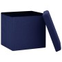 Folding storage stools 2 pcs blue synthetic linen by vidaXL, Folding stools and chairs - Ref: Foro24-338776, Price: 42,92 €, ...