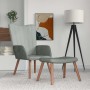Sillón de relax con taburete de terciopelo gris claro