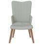 Sillón de relax con taburete de terciopelo gris claro