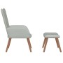 Sillón de relax con taburete de terciopelo gris claro