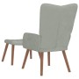 Sillón de relax con taburete de terciopelo gris claro