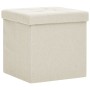 Folding storage stool in cream white synthetic linen by vidaXL, Folding stools and chairs - Ref: Foro24-338764, Price: 24,84 ...