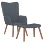 Sillón de relax con taburete terciopelo gris oscuro