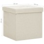 Folding storage stool in cream white synthetic linen by vidaXL, Folding stools and chairs - Ref: Foro24-338764, Price: 24,84 ...