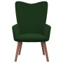 Sillón de relax con taburete terciopelo verde oscuro