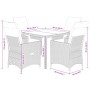 Set de muebles jardín 5 pzas con cojines ratán sintético negro