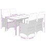 Set de muebles jardín 5 pzas con cojines ratán sintético negro