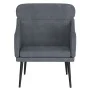 Sillón de terciopelo gris oscuro 63x76x80 cm de vidaXL, Sillones - Ref: Foro24-351437, Precio: 89,87 €, Descuento: %