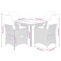 Set de muebles jardín 5 pzas con cojines ratán sintético negro