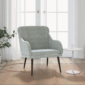 Sillón de terciopelo gris claro 63x76x80 cm de vidaXL, Sillones - Ref: Foro24-351436, Precio: 85,22 €, Descuento: %