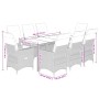 Set de comedor de jardín 9 pzas y cojines ratán sintético negro