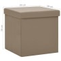 Cappuccino PVC folding storage stool by vidaXL, Folding stools and chairs - Ref: Foro24-338784, Price: 24,42 €, Discount: %