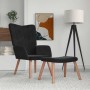 Sillón de relax con taburete terciopelo negro