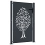 Puerta de jardín acero gris antracita diseño árbol 105x155 cm