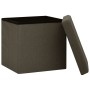 Taburetes de almacenaje plegables 2 uds lino sintético marrón by vidaXL, Folding stools and chairs - Ref: Foro24-338775, Pric...