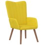 Sillón de relax con taburete terciopelo amarillo mostaza