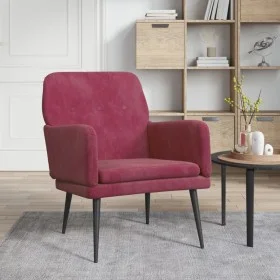 Sillón de terciopelo rojo tinto 62x79x79 cm de vidaXL, Sillones - Ref: Foro24-351408, Precio: 87,23 €, Descuento: %