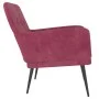 Sillón de terciopelo rojo tinto 62x79x79 cm de vidaXL, Sillones - Ref: Foro24-351408, Precio: 87,23 €, Descuento: %