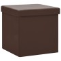 Folding storage stools 2 units brown PVC by vidaXL, Folding stools and chairs - Ref: Foro24-338787, Price: 38,97 €, Discount: %