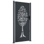 Puerta de jardín acero gris antracita diseño árbol 105x205 cm