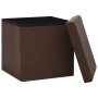 Folding storage stools 2 units brown PVC by vidaXL, Folding stools and chairs - Ref: Foro24-338787, Price: 38,97 €, Discount: %