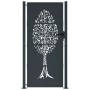 Puerta de jardín acero gris antracita diseño árbol 105x205 cm
