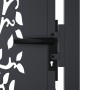 Puerta de jardín acero gris antracita diseño árbol 105x205 cm