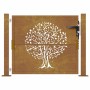 Puerta de jardín acero corten diseño árbol 105x80 cm