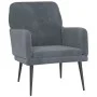 Sillón de terciopelo gris oscuro 62x79x79 cm de vidaXL, Sillones - Ref: Foro24-351405, Precio: 89,96 €, Descuento: %