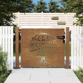 Puerta de jardín acero corten diseño árbol 105x105 cm Puerta de jardín acero corten diseño árbol 105x105 cm