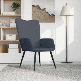 Sillón de relax de terciopelo gris oscuro Sillón de relax de terciopelo gris oscuro
