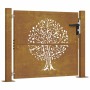 Puerta de jardín acero corten diseño árbol 105x105 cm