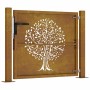 Puerta de jardín acero corten diseño árbol 105x105 cm