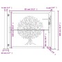 Puerta de jardín acero corten diseño árbol 105x105 cm
